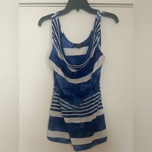 Bebe small women’s tank top blue & white tie die